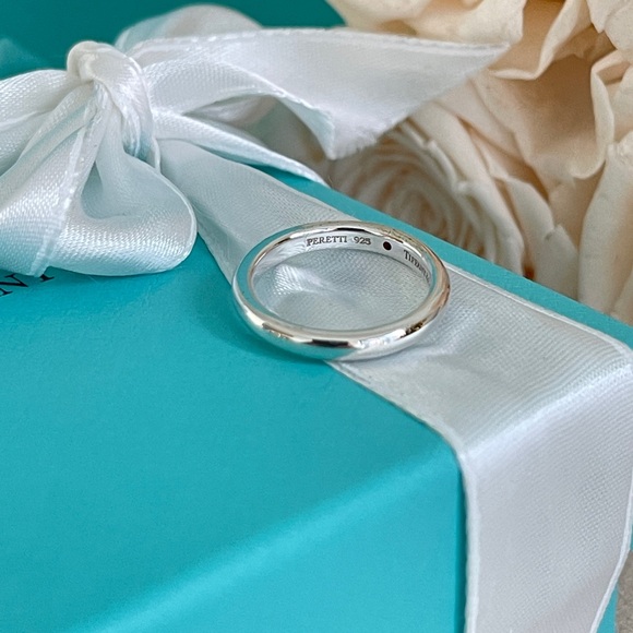 Tiffany & Co. Elsa Peretti Ruby Silver Stacking Band Size 5 $500 NEW - Picture 13 of 15